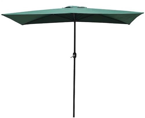 YAVYAV Sombrilla de Pared Rectangular | Protección UV 50+ e Impermeable | Parasol para Balcón con Manivela | Poste de Acero Robusto | para Jardín Terrazas Espacios Estrechos(Green)