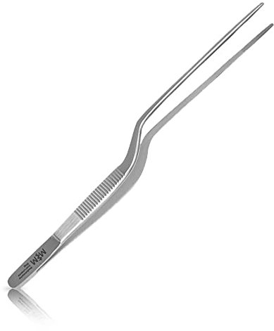 May - Pince de chef - Pincette à Servir - pinces de cuisine - pincettes cuisinier - droit - Longuer: 16 cm - acier inoxydable