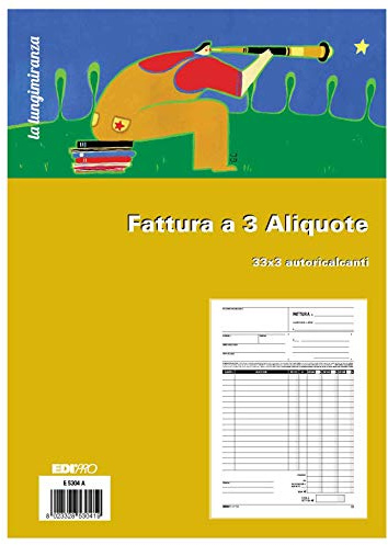 EDIPRO - E5304A - Blocco fattura 3 aliquote 33x3 autoricalcante f.to 29,7x22