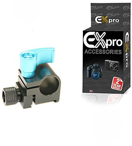 Ex-Pro® Cold Shoe 15mm Rod Clamp Rail Block for Stabiliser Flash Light DSLR Rig, Magic Arm, LCD Lighting etc..