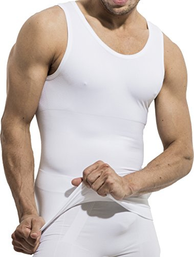 Osynlig BH Shapewear undertröja herr | Body Shaper funktionell skjorta herr | magkontroll kompressionströja herr vit beige svart