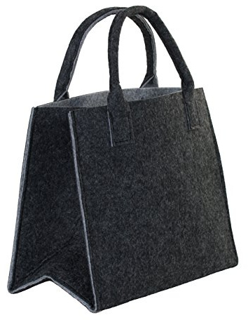 Brandsseller, pratica borsa in feltro, per fare la spesa o per il tempo libero Dimensioni: circa 35 x 20 x 28 cm., Tessuto, antracite/grigio, 35 x 20 x 28 cm