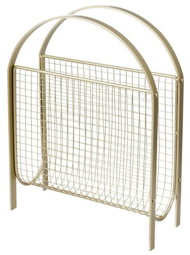 MyGift Magazine Rack, Floor Freestanding Magazine Holder for Bathroom Bedroom Office, Books Newspapers File Mail Organizer, Mid Century Modern Decor Wire Storage for Tablets and Documents