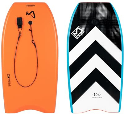 Mesle Bodyboard Enfants & Adultes Speed Skin avec Leash, Débutants & Confirmés, Planche de Surf pour Plage, Mer, Piscine, Planche de Natation, Boogie Board