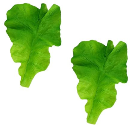 Alipis 6stücke PVC Künstliche Salatblätter Dekoration Für Küche Und Veranstaltungen Falsches Für Obstschalen Und Tischdekoration Lebensmittelechtes Design