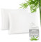 ATsense Bambusfaser Kissenbezug 40 x 80 2er Set, Allergiker Satin Kissenbezüge, Weich wie Seiden Kissenbezug, Anti Milben Kopfkissenbezug für Haar und Haut, Naturweiß