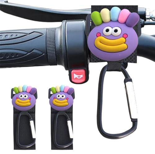 Gancio per manubrio, clip e ganci per passeggino | 2 cinghie per passeggino multiuso con clip per passeggino, serratura per cinghia robusta, pratici per cinghie per passeggino
