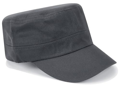 WULIQIUQIU Unisex Basic Cadet Army Caps Everyday Military Style Hat Grey