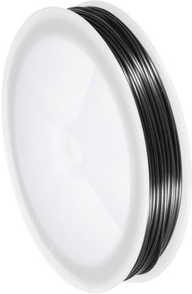 QUARKZMAN 18 Gauge (1 mm) koppartråd för smyckestillverkning, fläckbeständig pärltråd för smyckestillverkning, hantverkstillbehör, svart, 15 m