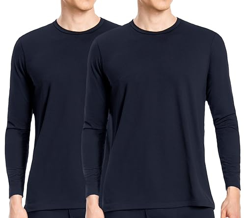 Nutria Biancheria intima termica Parte superiore Uomo Confezione da 2 Pile interno Maniche lunghe Biancheria intima termica Maglietta termica Parte superiore termica Base Layer Top per Uomo Per Tempo