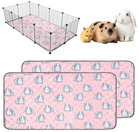 eupdd pipipipads marsvin, 2 stycken kuddar för marsvin hamsterburmatta, 60 x 45 cm, rosa, perfekt för bur, soffa och bilstol, perfekt för hamstrar och små husdjur