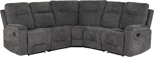 Seconique Guildford Corner Sofa in Grey Fabric