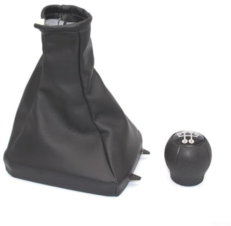 Yhenlovtt 5 Speed Manual Gear Shift Knob and Gaitor Set in Black Leather for Vauxhall For Meriva A 2003-2010 For Corsa C 2001-2006 For Tig