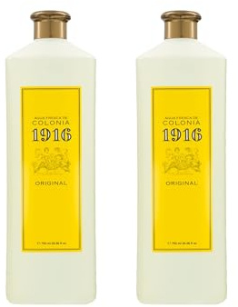 1916 - Original 2 x 750 ml, Agua de Colonia Hombre y Mujer, Perfume Unisex, Eau de Toilette Masculina y Femenina, Fragancia Cítrica y Floral, Aroma de Larga Duración
