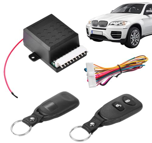 Kit de Cierre centralizado con Mando a Distancia para Coche - de Cierre centralizado sin Llave de 12 V | Actuador Automático para Cerradura Eléctrica para Automóviles, Camiones y Vehículos