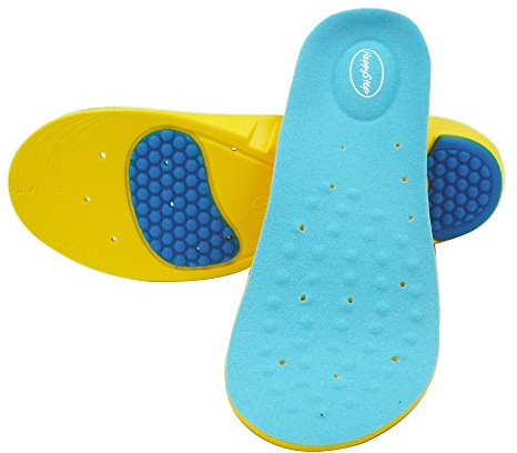 HappyStep Plantillas deportivas de gel de espuma viscoelástica con soporte de arco neutro, amortiguación en el talón y la bola del pie, absorción de golpes, cómodas inserciones de zapatos (35-37 UE)