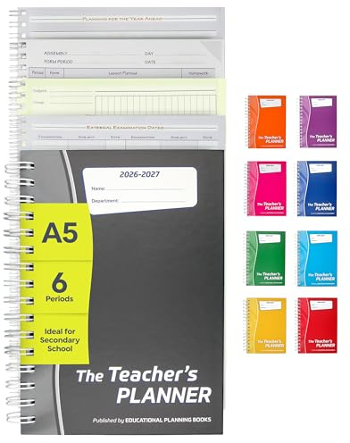 Educational Planning Books Teacher Planner 2026-2027 A5, 6 Period (TP9-C)