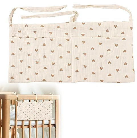 Baby Kinderzimmer Organizer,Babybett Organizer,Babybett Aufbewahrungstasche,Betttasche Spielzeugtasche,Windeln Babybetttasche,Baby Windel Caddy Hängeorganizer Windeln Babybetttasche Spielzeugtasche
