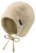 Sterntaler Mütze aus Teddyflausch - Unisex Babymütze mit angeschnittenen Ohrenklappen und Bindeband - warme Beanie, gefüttert mit Baumwollfleece - Erstlingsmütze - beige, 39