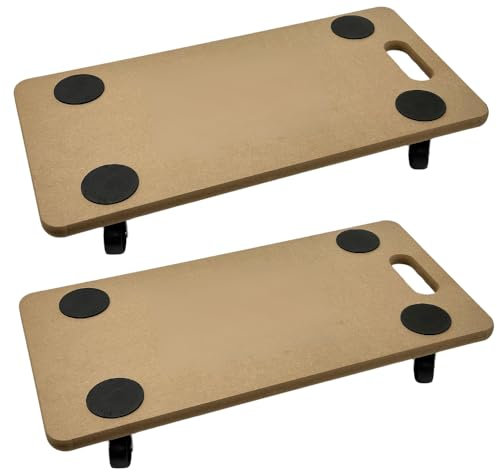 200 KG Dolly Trolley On Wheels Roller Heavy Duty Trolley for Moving Furniture with Eva Foam Grip Pads Wooden Platform Lifter (Pack of 2)
