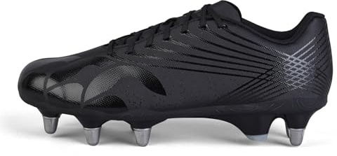 Canterbury Botas Unisex Estampadas Grndbrk Team, Negro, Plateado, metálico, 46 EU