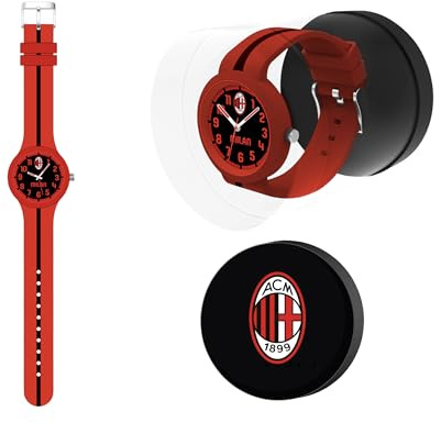 Seven Armbanduhr A.C. Milan für Jungen aus Silikon, offizielles Produkt, Fußball – Geschenkidee für Kinder und Erwachsene
