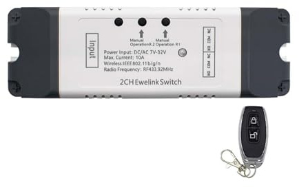 Apriporta Automatico, Interruttore Smart Opener APP telecomando for porta del garage cancello supporta Alexa Echo Google Home controllo EWelink + RF 433 MHz(DC7-32V and Remote)