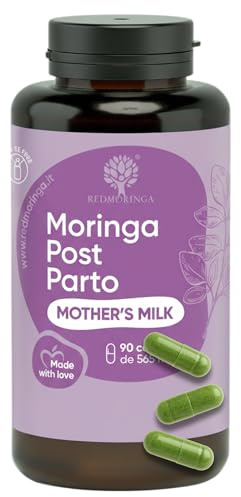 RedMoringa Post Partum – Suplemento Lactancia y Estado de Ánimo | Gallega 2% Lactación y Azafrán 3,5% | Soporte Natural para Mamás Lactantes | 90 Cápsulas Vegetales | Único en el Mundo