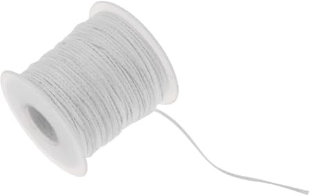 CandleWick, bobina di stoppini per candele in cotone intrecciato, cera di soia naturale, a basso fumo, tessuto di carta rivestito con filato di cotone, candela fai da te