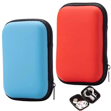 Plomveriq 2 Pcs Playing Card Case for U-NO, Playing Card Box Holder Storage Box, Practical Cards Game Case for Storing and Organizing Cards Or Other Small Accessories (Red, SkyBlue)