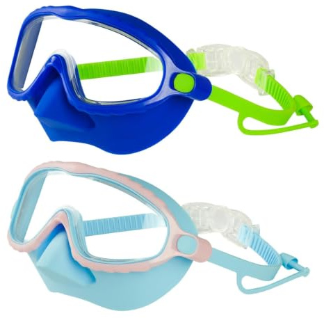 Barnens Simglasögon Med Nässkydd Dimfria Läckagesäkra Poolögonskydd | Justerbara Splitterfria Linser Och Simglas För åldrarna 4-15 pojke flicka ungdom sjö älv hav sommar snorkling