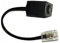 Dadusto 1 Stück Adapter von RJ45(8p4c) Stecker auf RJ11(6p4c)-Buchse/Kabel: 4-adrig flach und schwarz/Länge 0,15 m