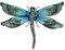Liffy Metal Dragonfly Wall Decor Glass Outdoor Wall Art Hanging Garden Decorations for Living Room (Blue)