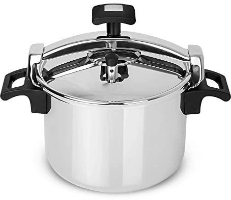 BOJ Classic Pressure Cooker 18/10 Stainless Steel 1 mm Thickness (Diameter 24 cm, 6 L)