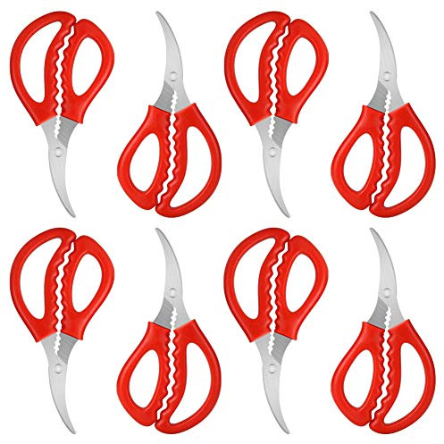 Calary 8Pcs Seafood Scissors Crab Scissors Seafood Shears Multifunctional Crab Leg Crackers and Tools