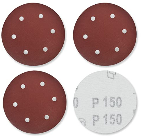 DIDATOOL 225mm Schleifscheibe, 40 Stück 9 Zoll 6 Loch Schleifgitter, P40 bis P400 Grit, Schleifpapier für Trockenbauschleifer Schleifscheiben Langhalsschleifer Wandschleifer(P150)