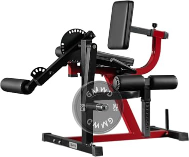 GMWD Leg Extension and Curl Machine, Lower Body Special Leg Machine, Adjustable Leg Exercise Bench with Plate Loaded, Leg Rotary Extension for Thigh, Home Gym Weight Machine, Red