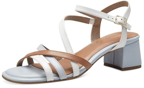Tamaris Comfort Sandales Femme à Talon Cuir avec Bride réglable, Sky Comb, 40 EU