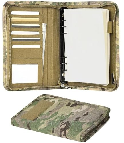 ACEXIER Outdoor Padfolio Ringbuch mit 80 Blatt Loseblatt-Papier Militär Memorandum A5 Wetterfest Taktisches Notizbuch