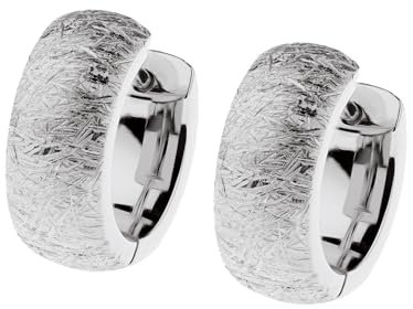 Ernstes Design Creolen evia Ohrringe E642 gekratzt mattiert 12 mm Edelstahl