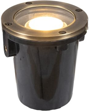 VOLT 12V 3-in-1 Waterproof IP68 Mini in-Grade Light with Brass Top (Bronze) for Low Voltage Landscape Lighting of Pathway, Garden, Column, Fountain or Pond