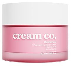creme co. hydratante pour le visage pour femmes et hommes, 50 ml, tous types de peau, acide hyaluronique, niacinamide (vitamine B3), unifie le teint, revitalise, illumine, hydrate