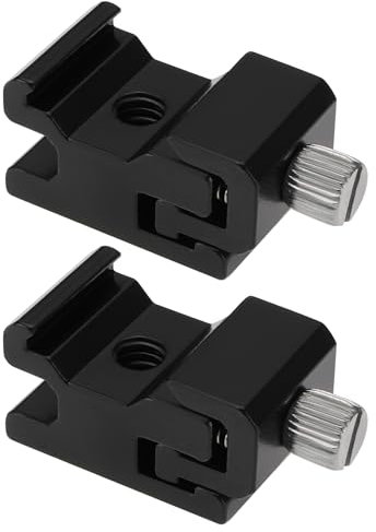 VGOL 2PCS Flash Cold Hot Shoe Bracket Mount Adapter with 1/4” Tripod Thread Aluminum Alloy Hot Shoe Adapter Mount Compatible with Most Flash Units