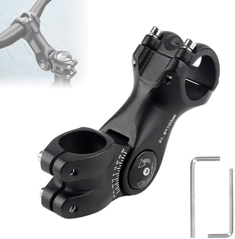 XIAQICA Fahrradlenker Erhöhung Lenkervorbau Verstellbar 31,8mm*110mm Lenkererhöhung Fahrrad Fahrradvorbauten Sechseckiges Lochdesign für E-Bike, Mountainbike, Rennrad, MTB Vorbau
