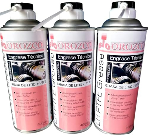 Grasa de Litio en Spray Líquida Teflón Blanca Aerosol PTFE 400ml. (3)