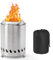Yuragim Feuerschale Rauchfreie, Mini Feuertonne 14x14x20cm Edelstahl Tragbar Feuerstelle für Pellets oder Holz, Raucharmer Tischkamin Outdoor mit Aufbewahrungstasche für Garten, Terrasse & Balkon