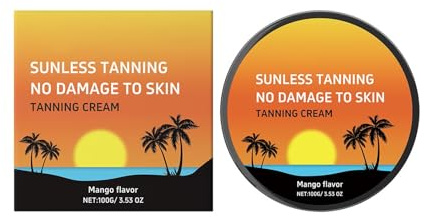 Bräunungsbeschleuniger Creme, Tanning Cream 100g, Erzielen Sie eine Natürliche Bräune mit Natürlichen Inhaltsstoffen,Effektiv in Sonnenbank & Außensonne (Mango)