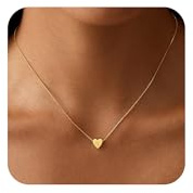 VIROMY Gold Heart Initial Necklace For Women 14K Gold Plated K Letter Pendant Necklace For Women Charm Box Chain Dainty Personalized Jewelry Gift For Her