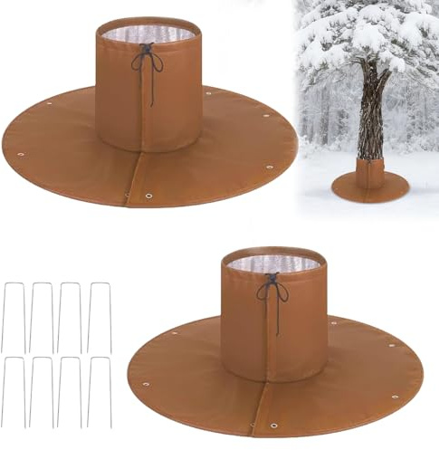 NICEWAT Protección invernal para raíces de palmeras, 2 unidades, protección contra heladas, protección contra el frío para plantas y árboles de hasta 34 cm de diámetro, protección de invierno al aire