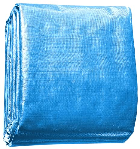 Lona Impermeable para Exterior 250 x 400 cm Toldo Lona Remolque Tarp Seleccione Medida para Muebles, Piscina, Jardín, Plateado, Azul